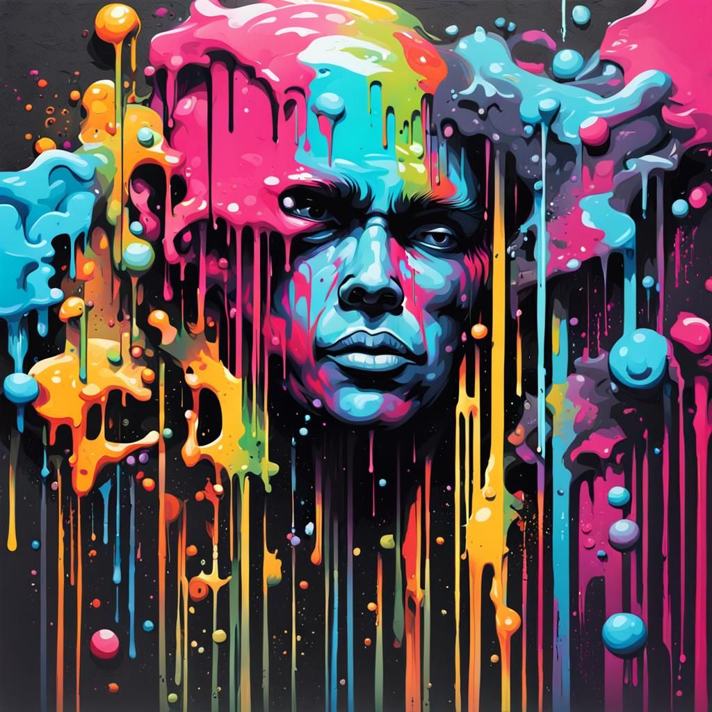 Colorful Graffiti Art in Spray Paint Style