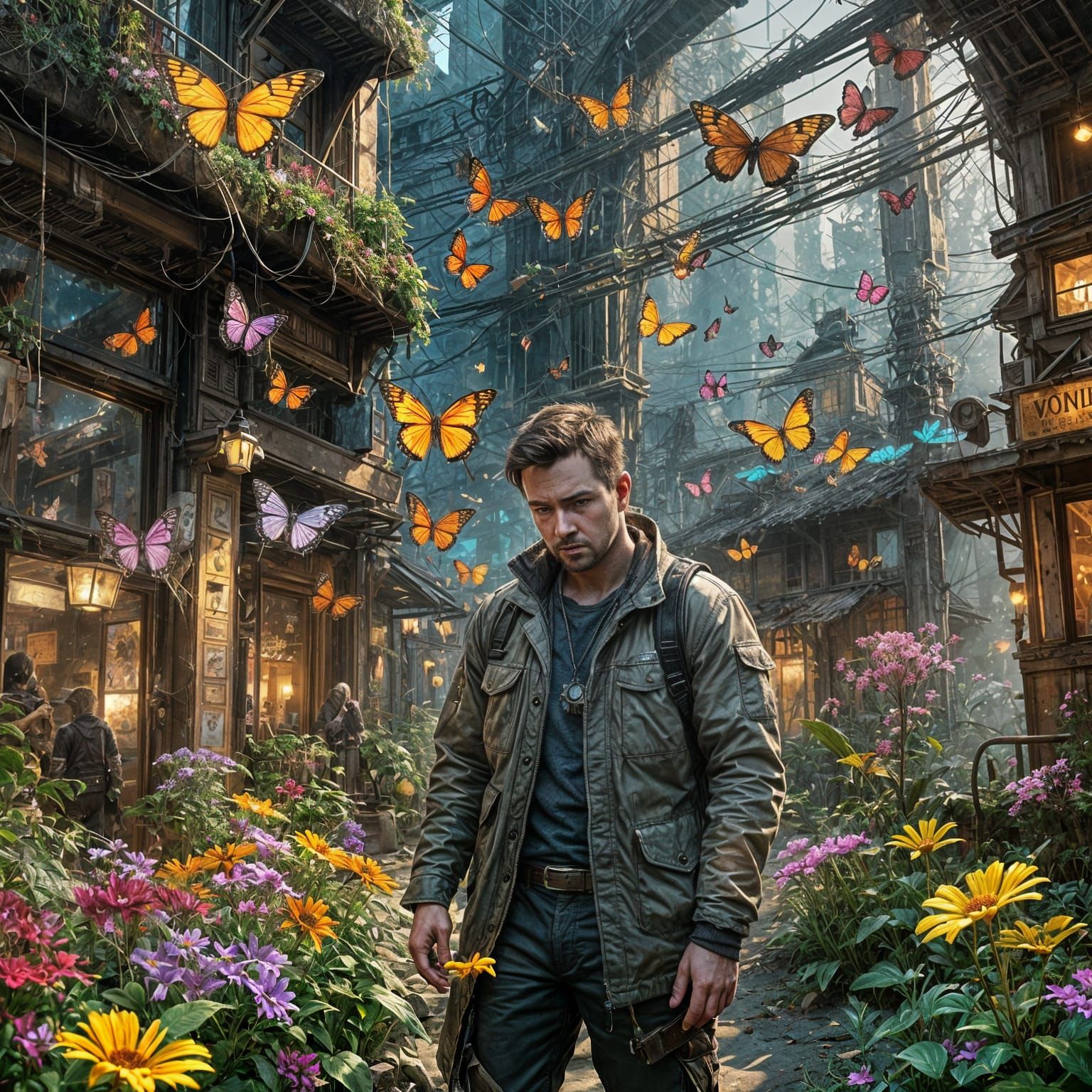 Lush Vivid World with Flowers, by Mullins