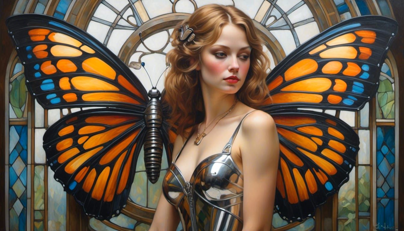 Stainless Steel Butterfly with Celtic Design