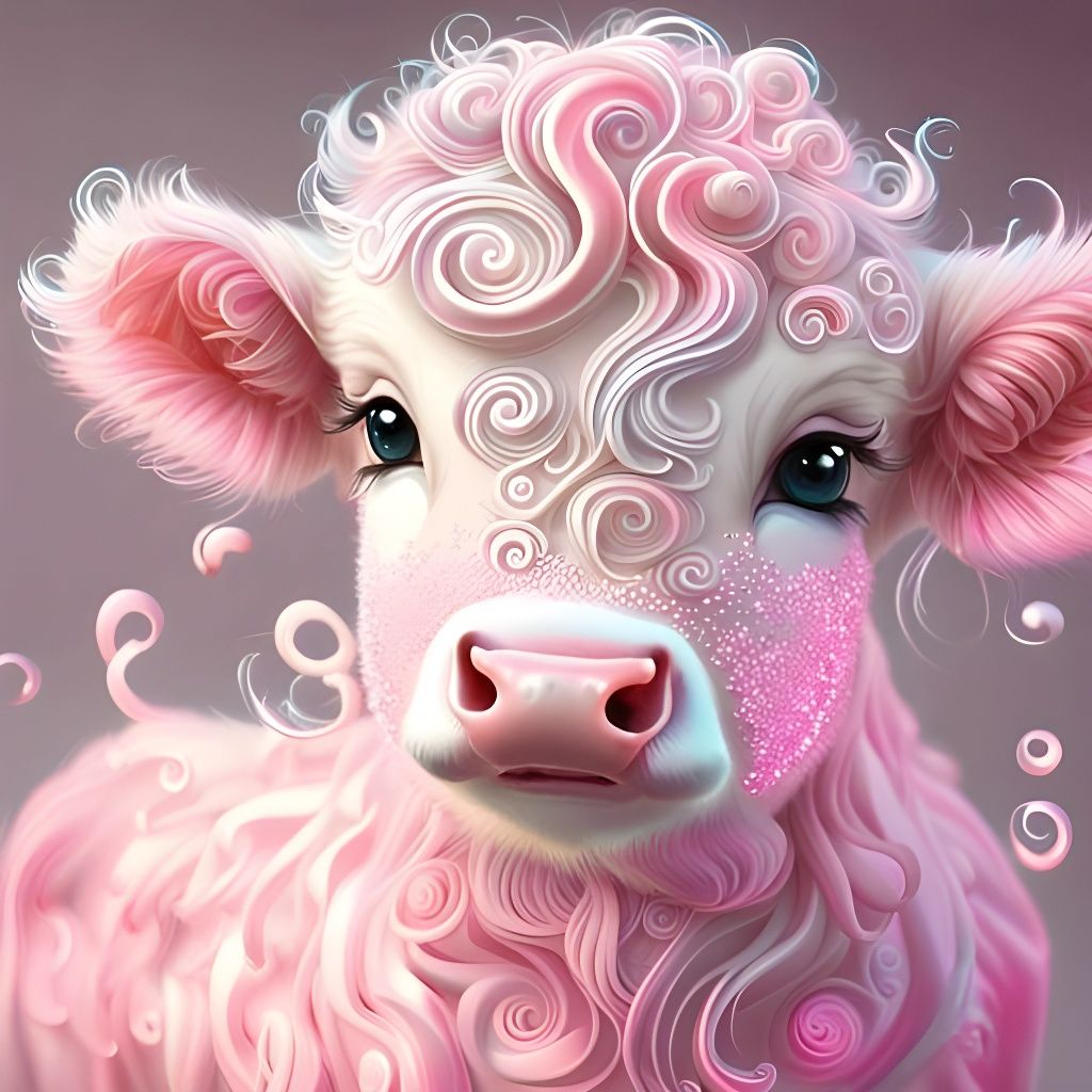 Magical Milkshake Calf with Glitter and Pink Hues
