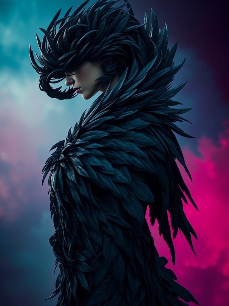 Avian Siren: Woman of Raven Feathers