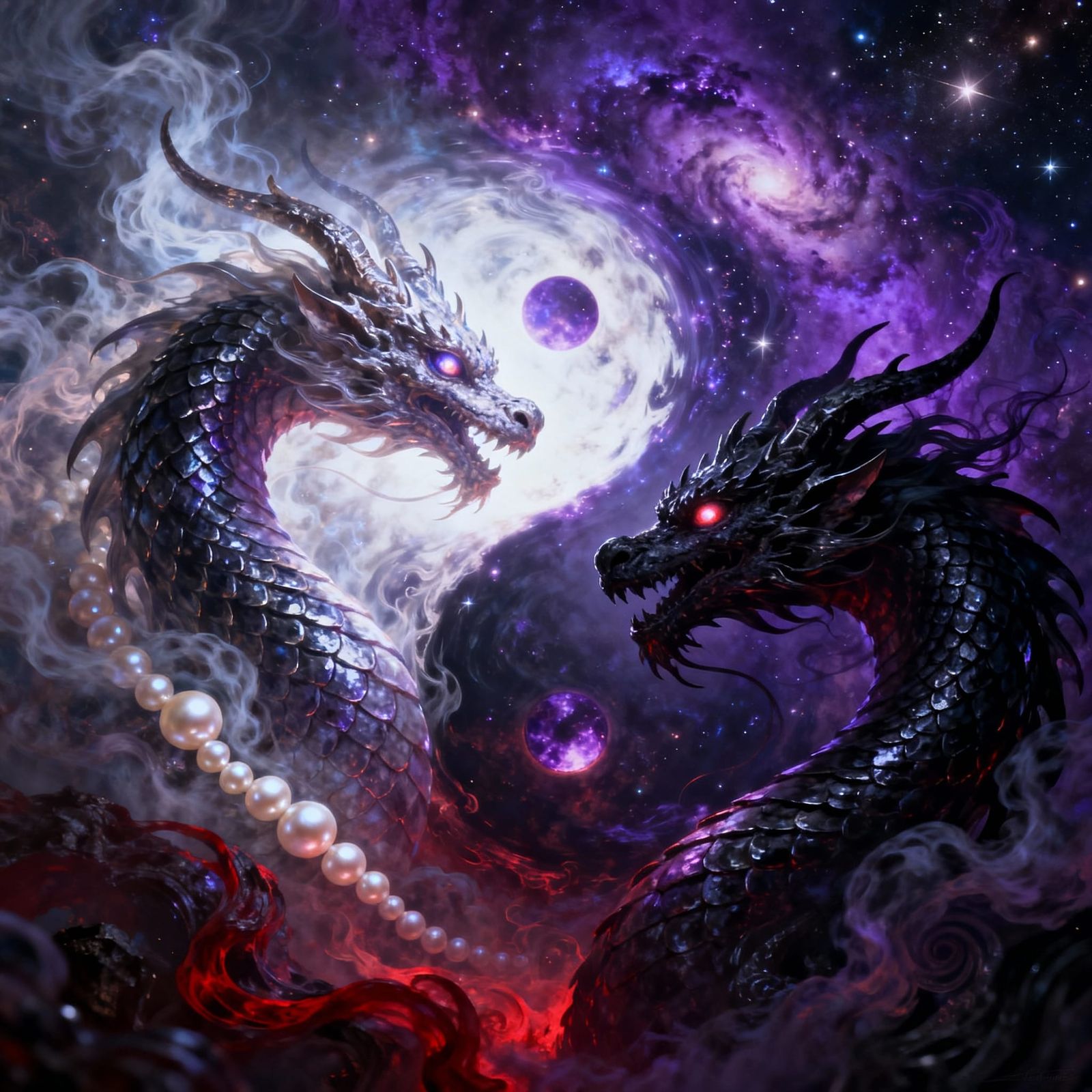 Ancient Twin-Headed Dragon Emerges From Cosmic Void