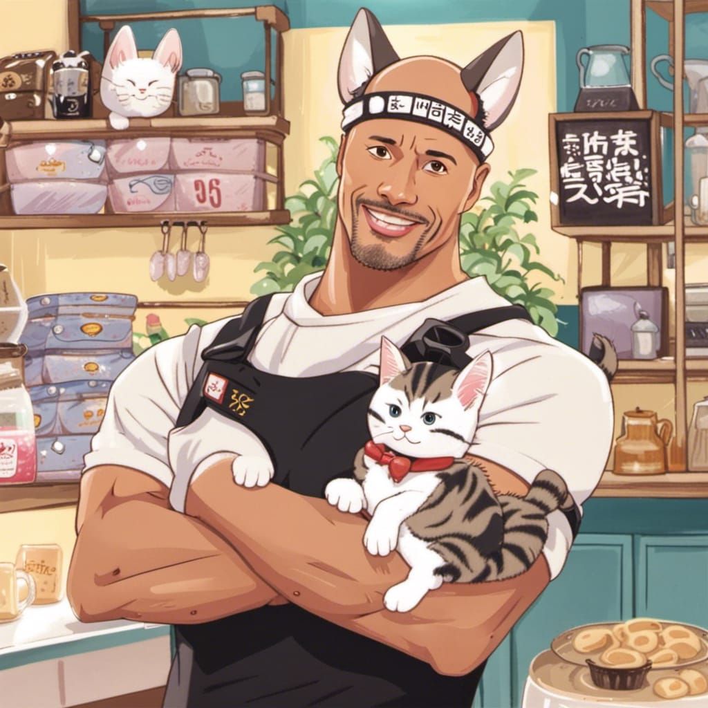 Dwayne Johnson as Kawaii Cat Maid