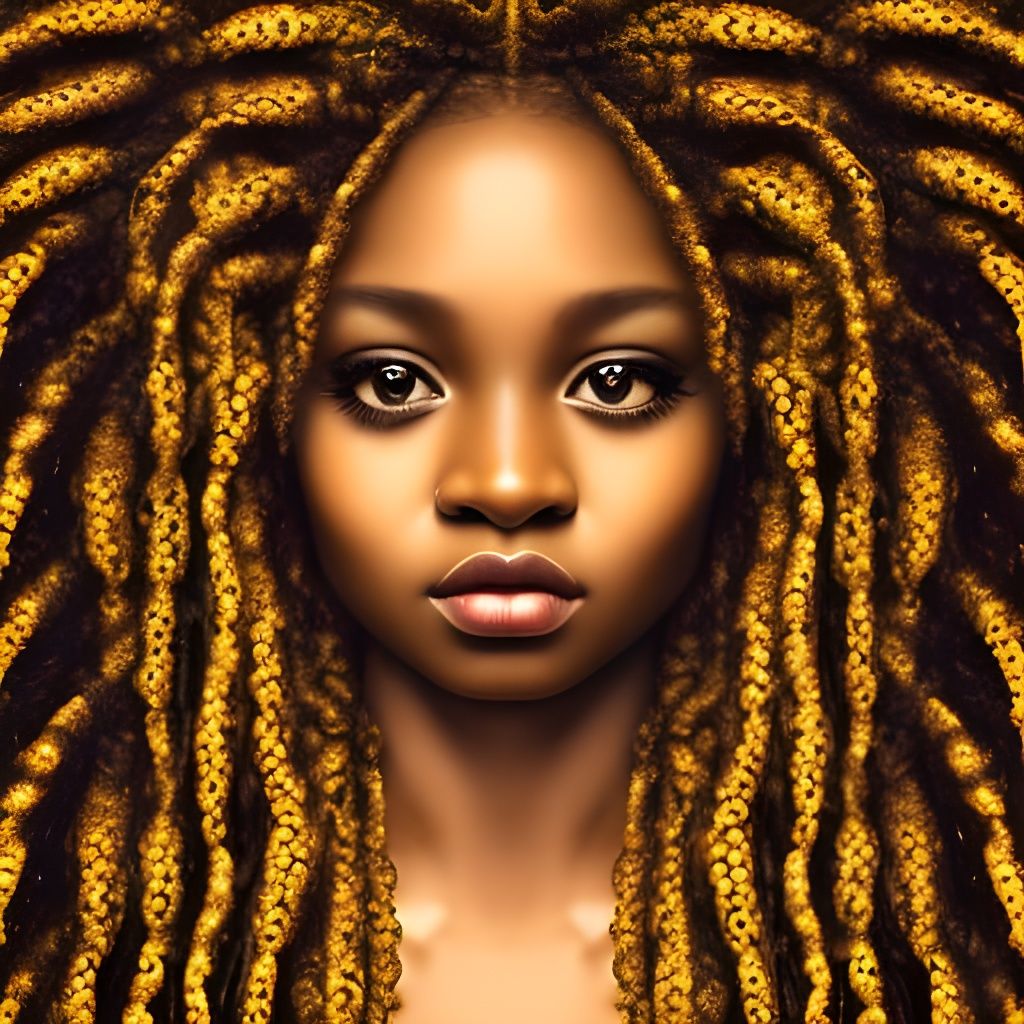 Elegant South African Girl with Yellow Braids