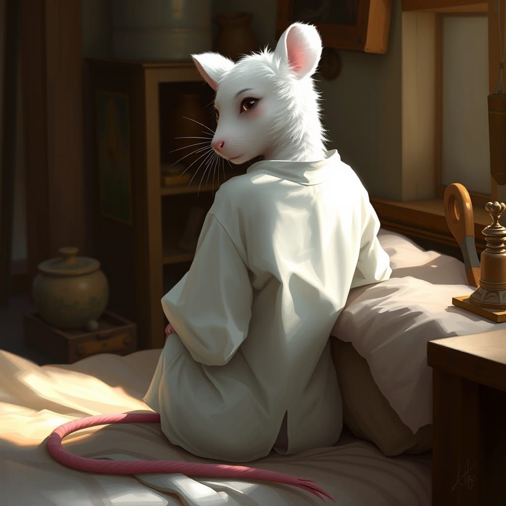 Anthropomorphic Mouse Portrait in Digital Painting Style