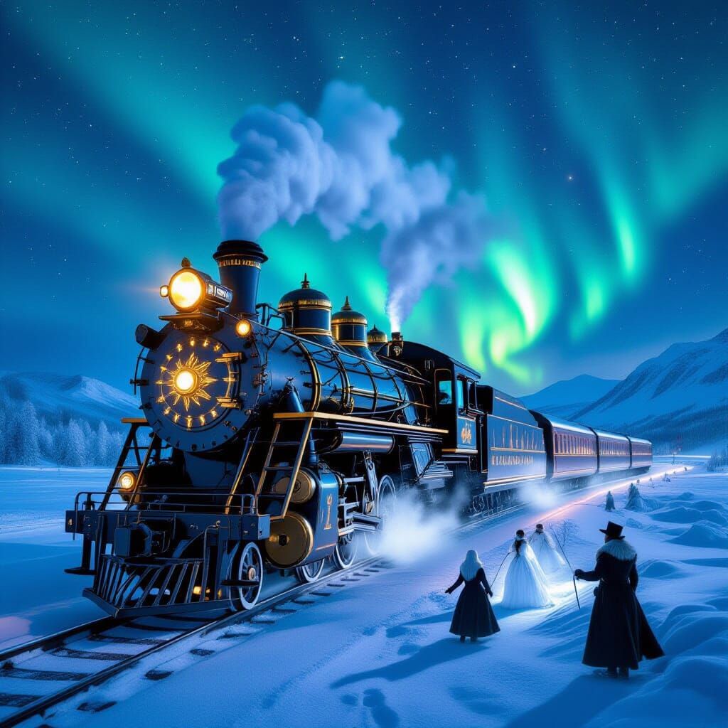 Steampunk Snow Train on Norway's Atlantic Road