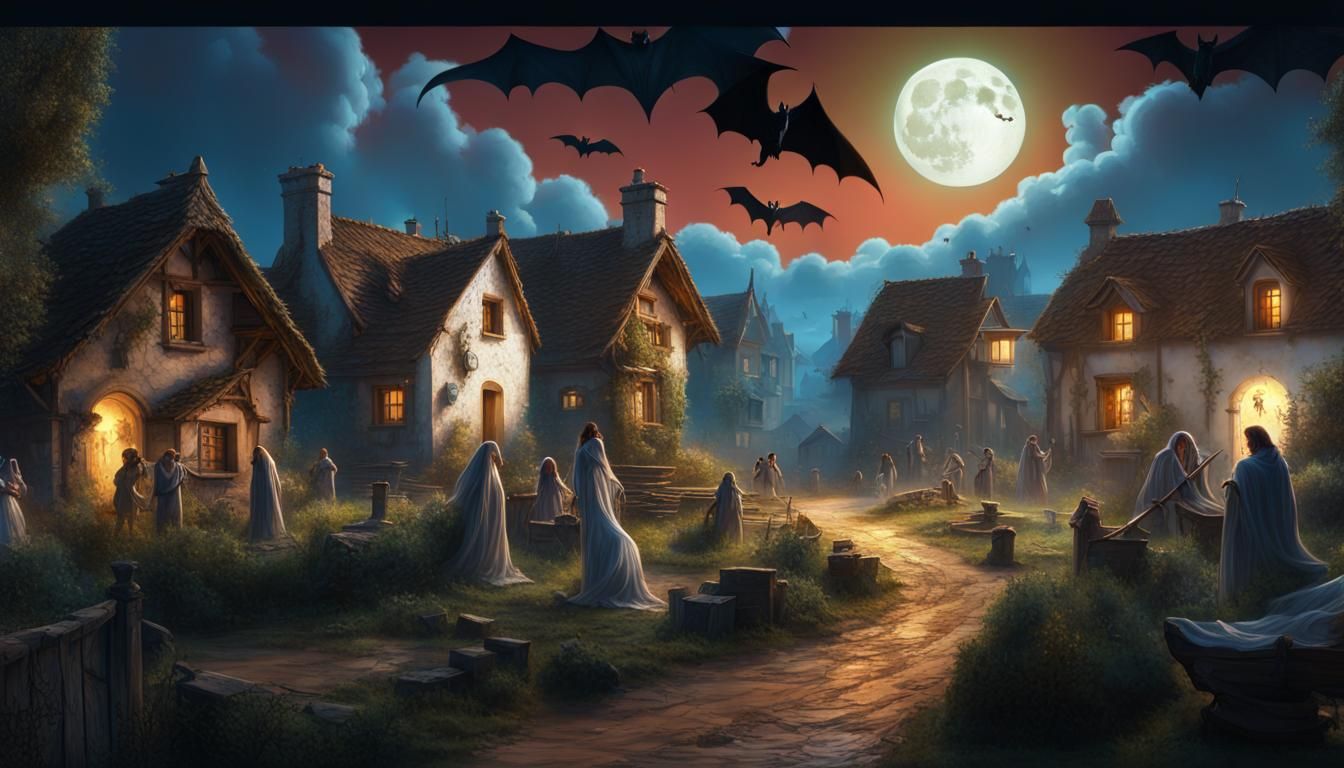 a haunted village at a countryside