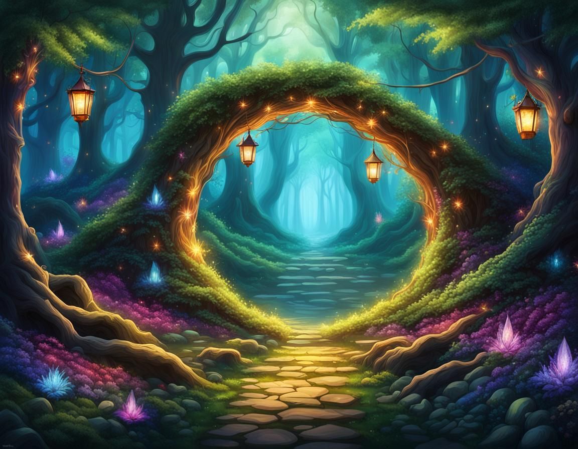 Mystical Forest Portal to Enchanted World