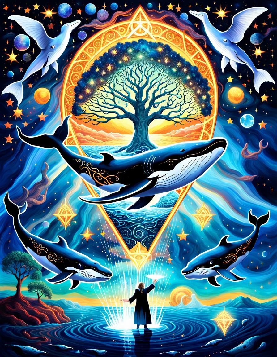 Ethical Whales in Surreal Water Realms