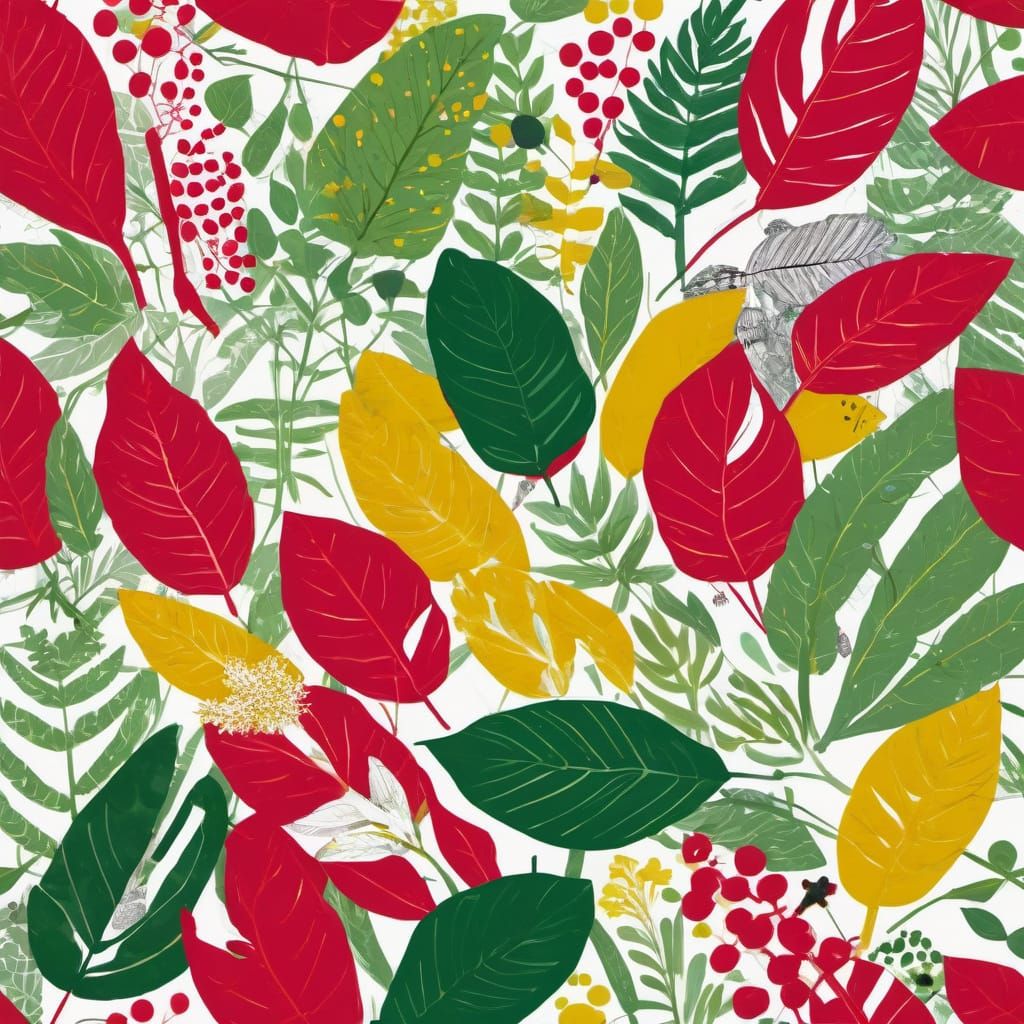 Abstract Blend of Woodland, Roman, and Mustard Colors