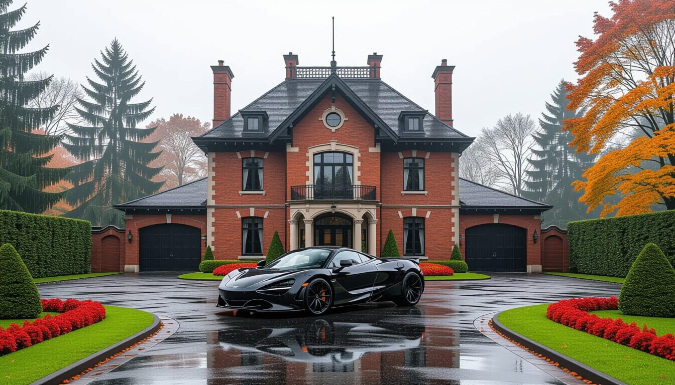 Grand Victorian Chateau with McLaren 720S in Misty Garden
