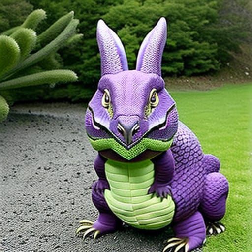 Photorealistic Scaled Dragon Bunny Hybrid