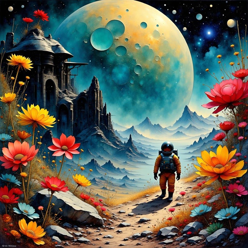 A brave astronaut explores an alien planet, discovering stra...