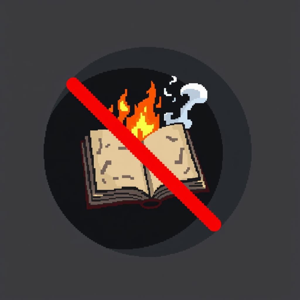 Distressed Book Emoji in Retro Pixel Art Style