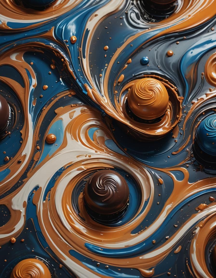 Fantastical Chocolates in a Vibrant Oil Painting