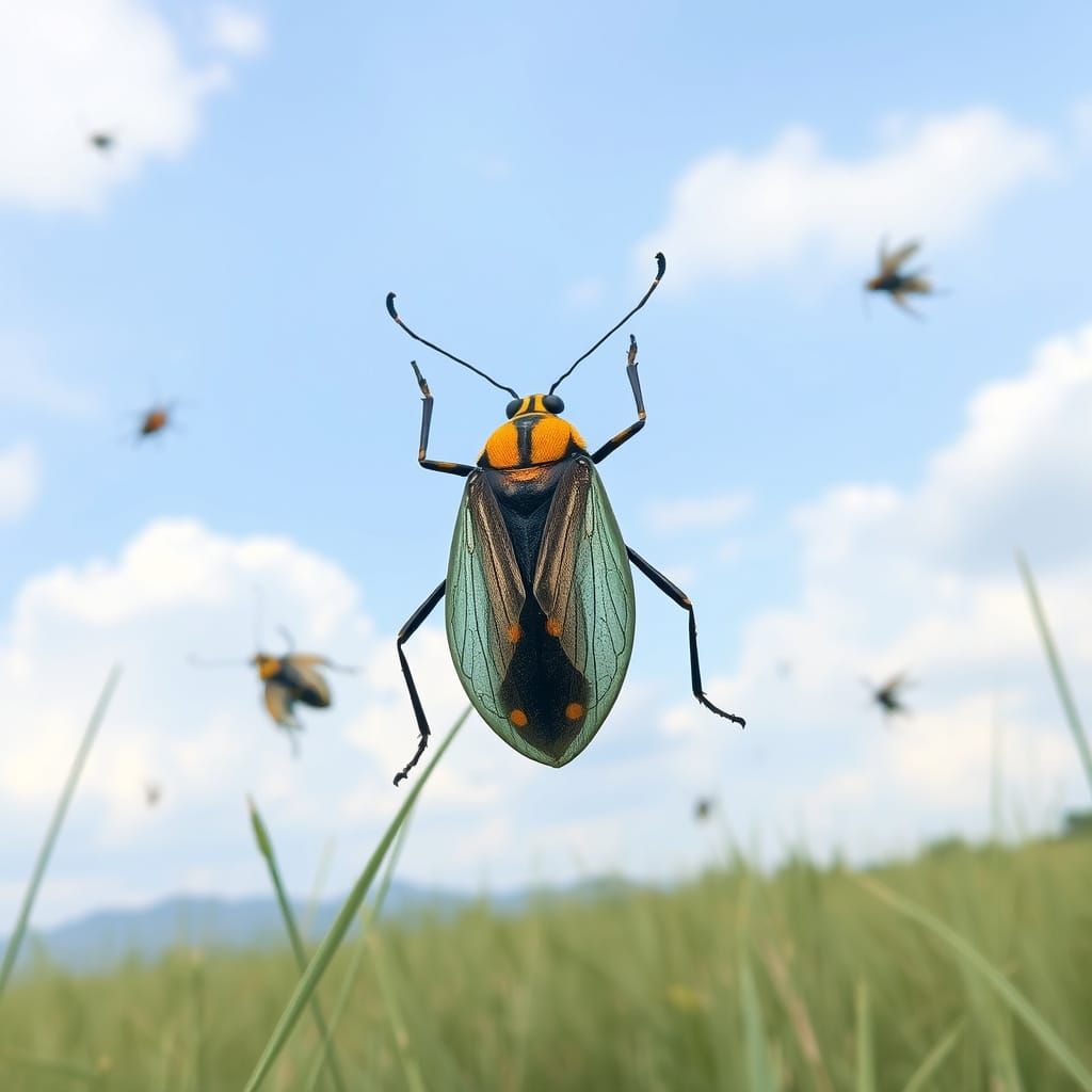 Abstract Swarm of Insects