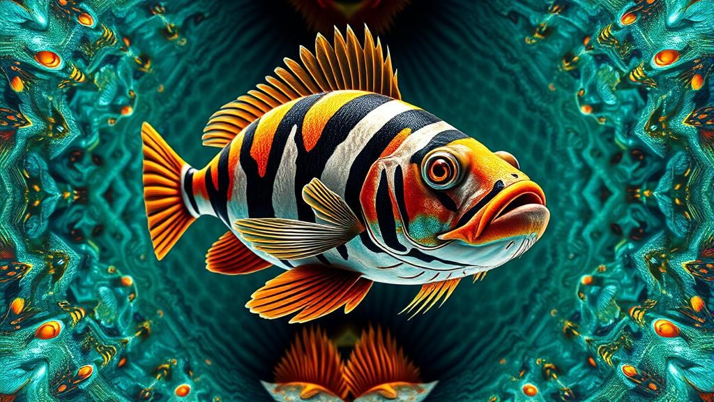 Fantasy Surreal Portrait with Symmetrical Texture