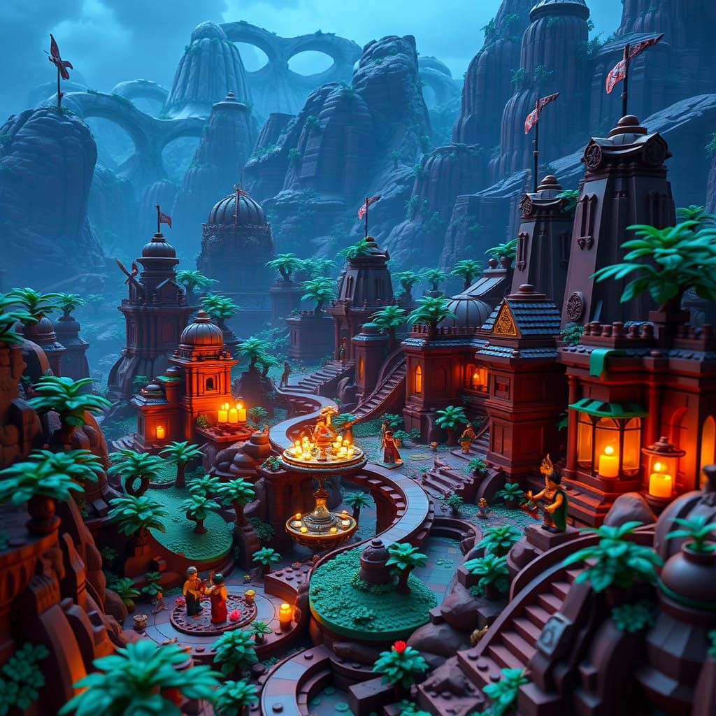 Epic Lego Ramayana Landscape in Unreal Engine 5 Style