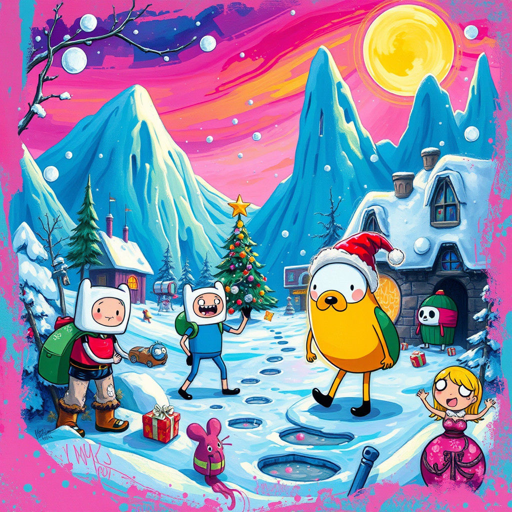 Adventure Time Christmas in Polychromatic Wonderland