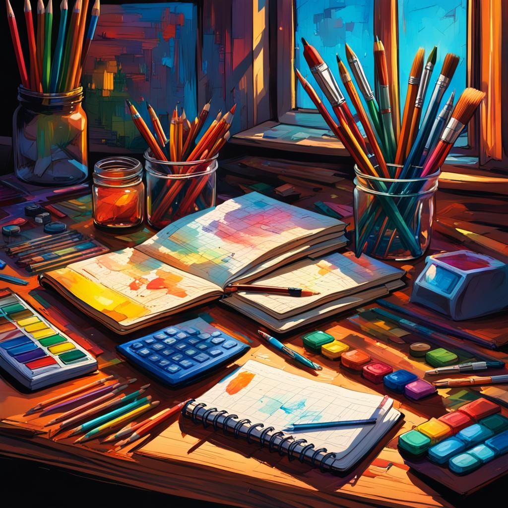 Comic Book Art: Creative Desk Setup