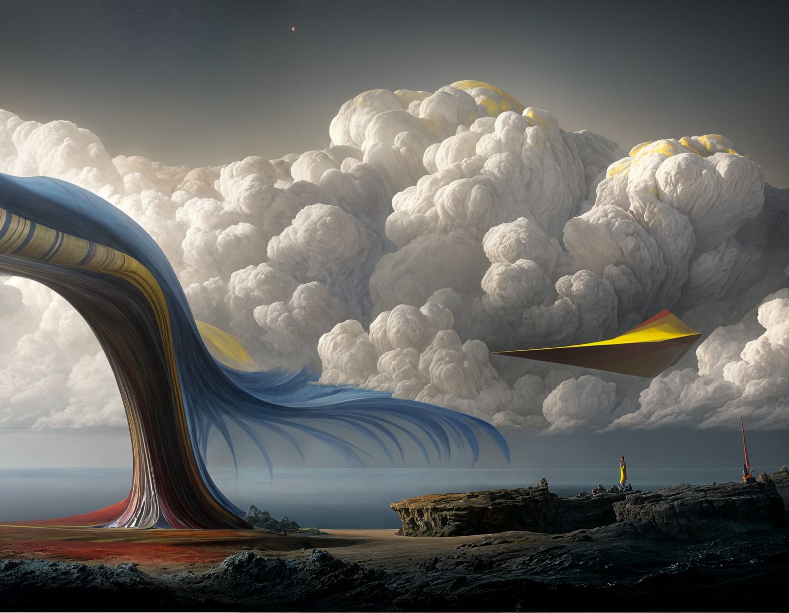 Abstract Angular Forms in Magical Realism Style