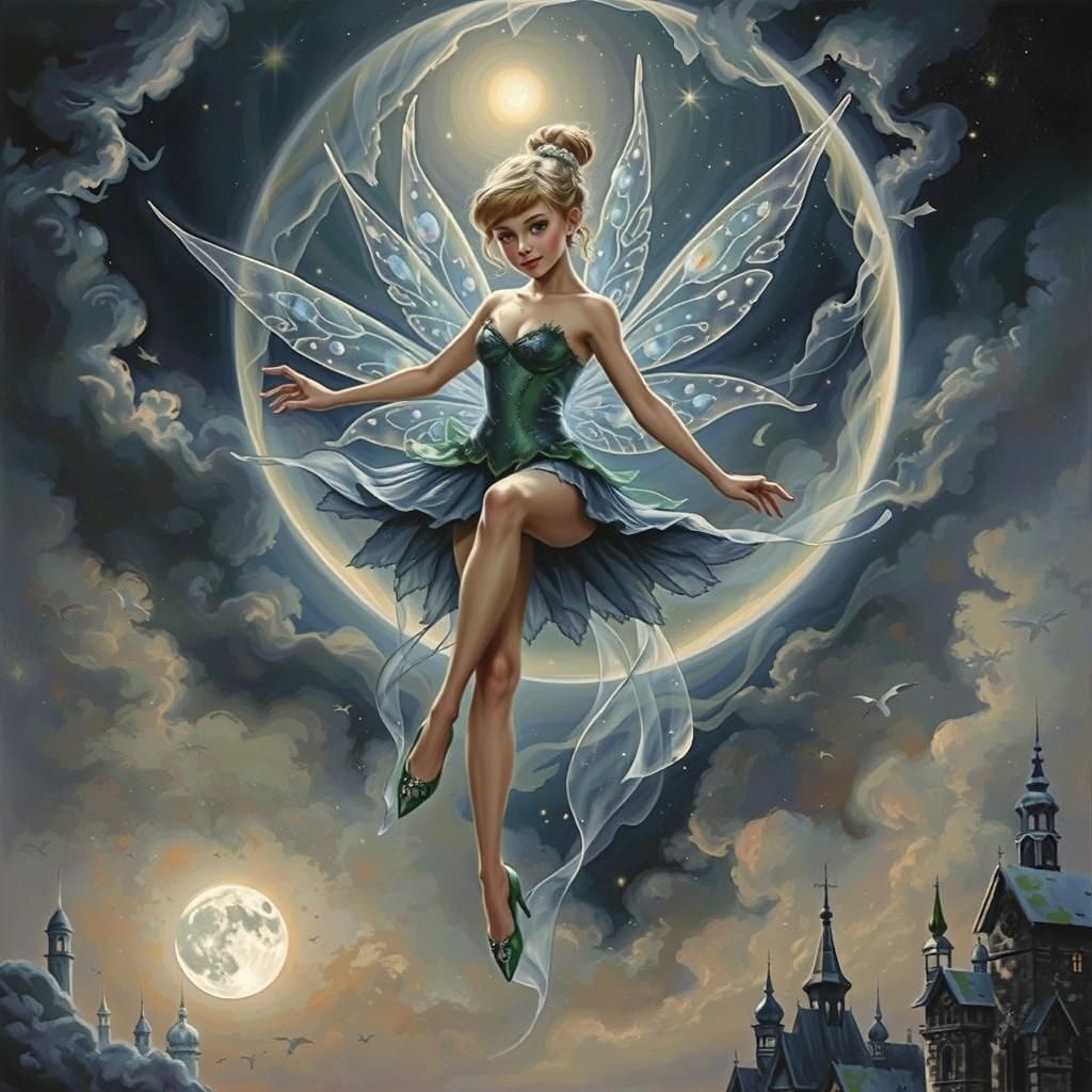 Tinkerbell in Ethereal Fantasy Flight Before Moon