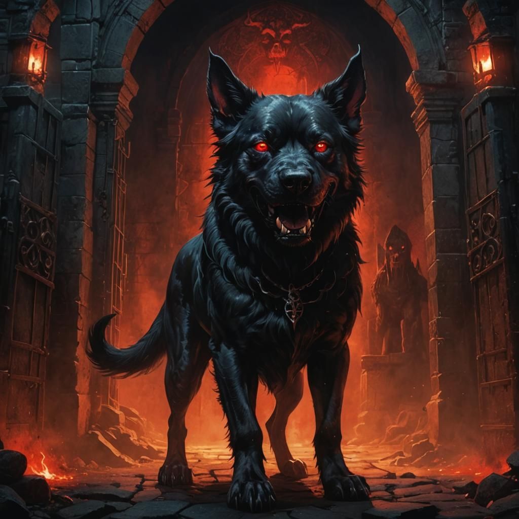 Gothic Horror Guard Dog of the Underworld Portrait