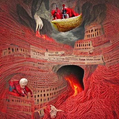 Infernal Landscape Inspired by Dante's Inferno