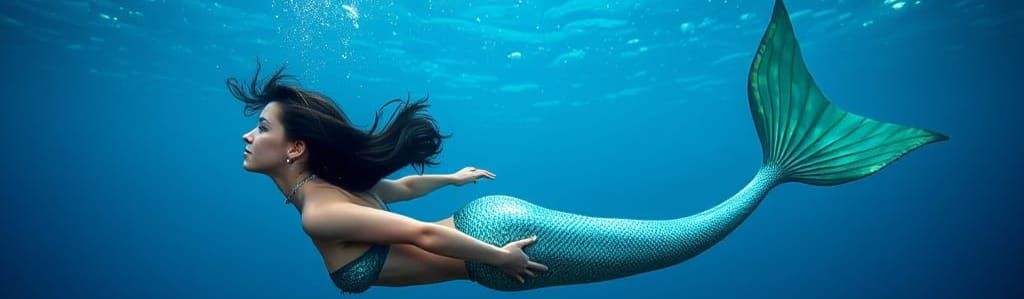 Underwater Mermaid Portrait in Vibrant Iridescent Hues