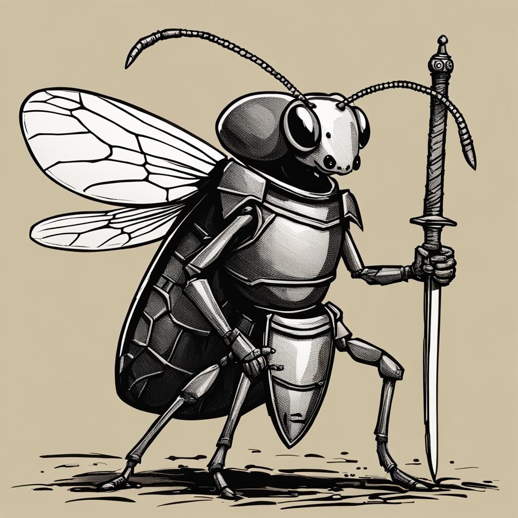 Warrior Ant Ready for Battle with Sword and Shield