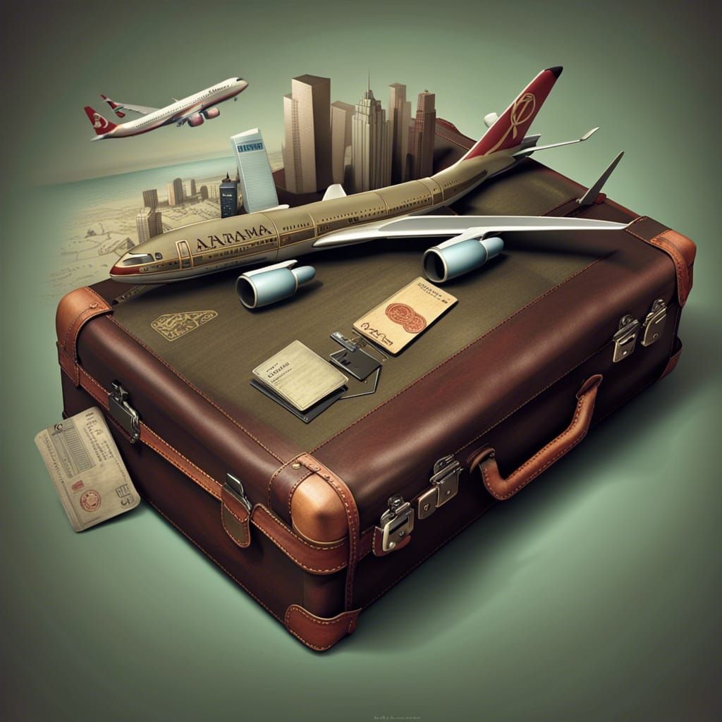 Hurried Traveler with Passport and Tickets