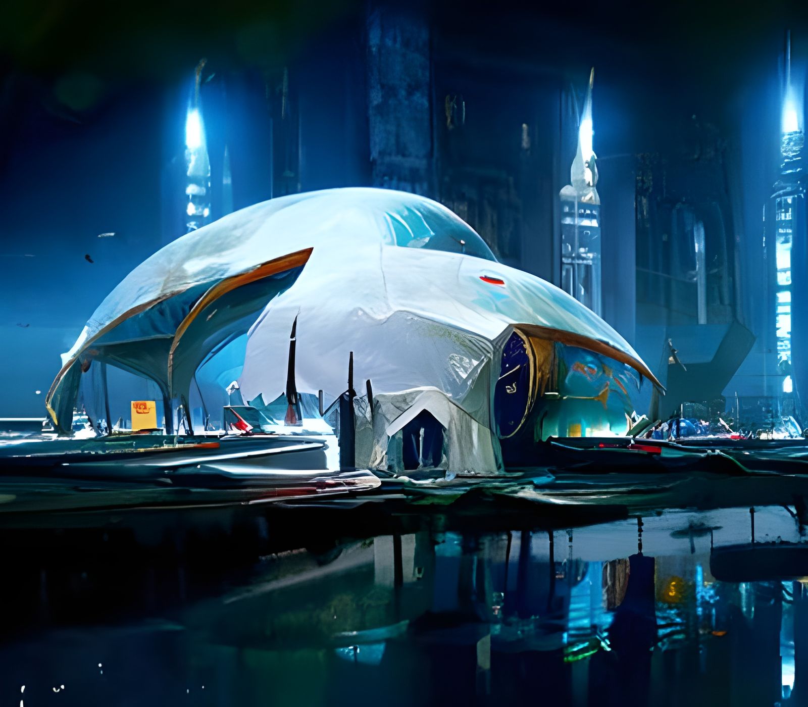 Futuristic Fantasy Palace in Hyperrealism
