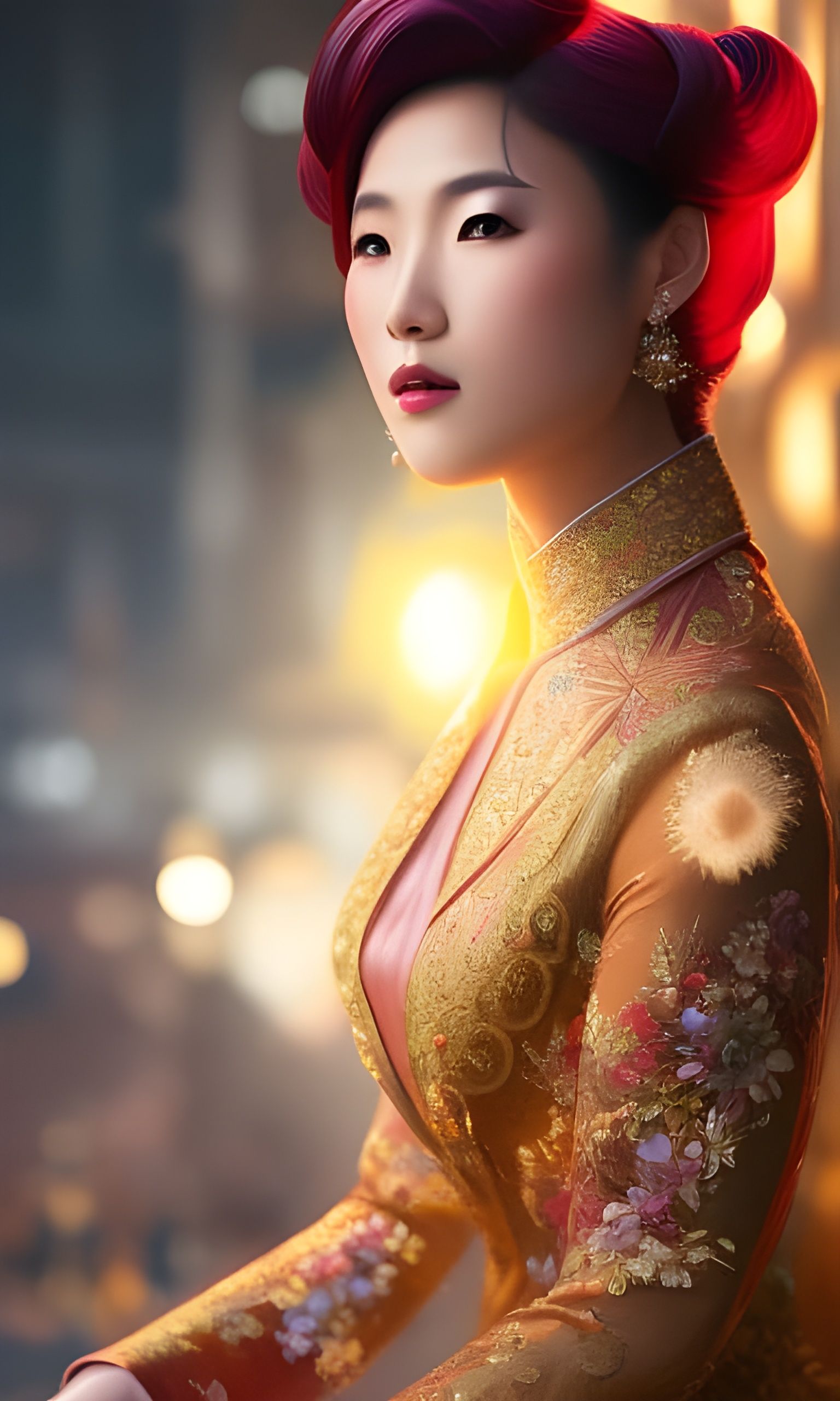 Radiant Japanese Woman Portrait in Hyperrealism