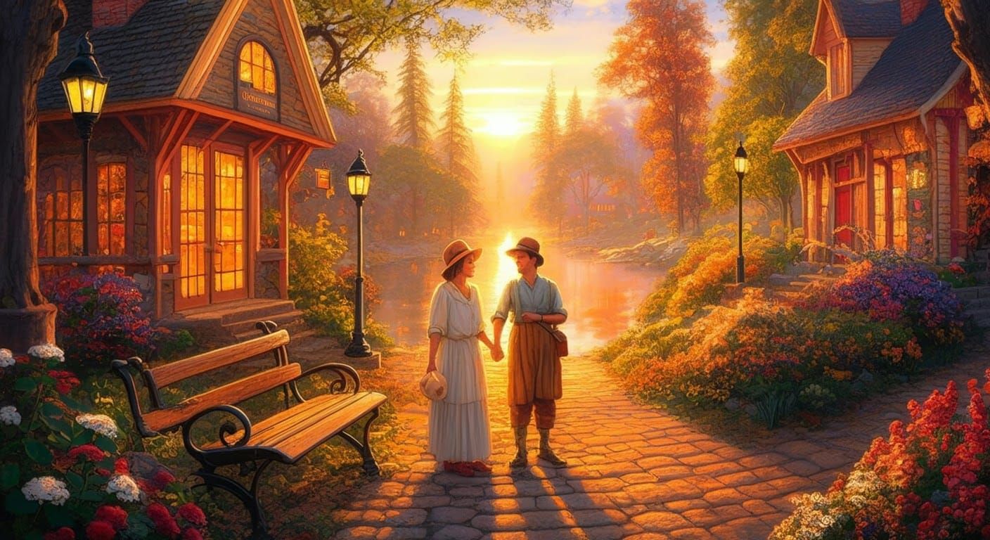 Ethereal Golden Hour Fantasy Scene