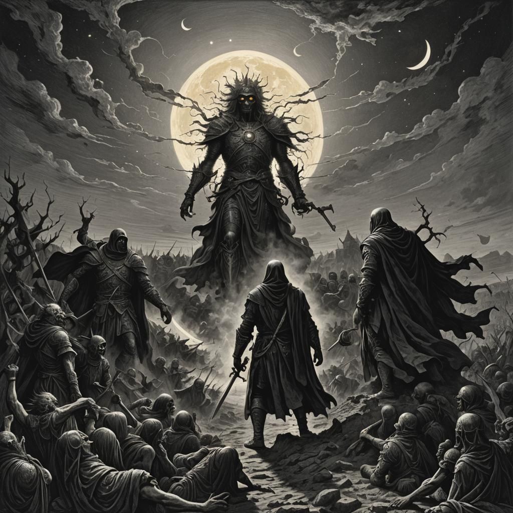 Sun Versus Moon in Dark Gothic Style