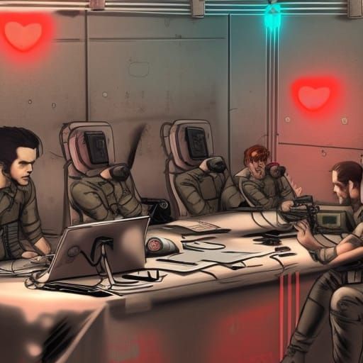 Metal Gear Solid: Soldiers Gaming in Synthwave Neon Style