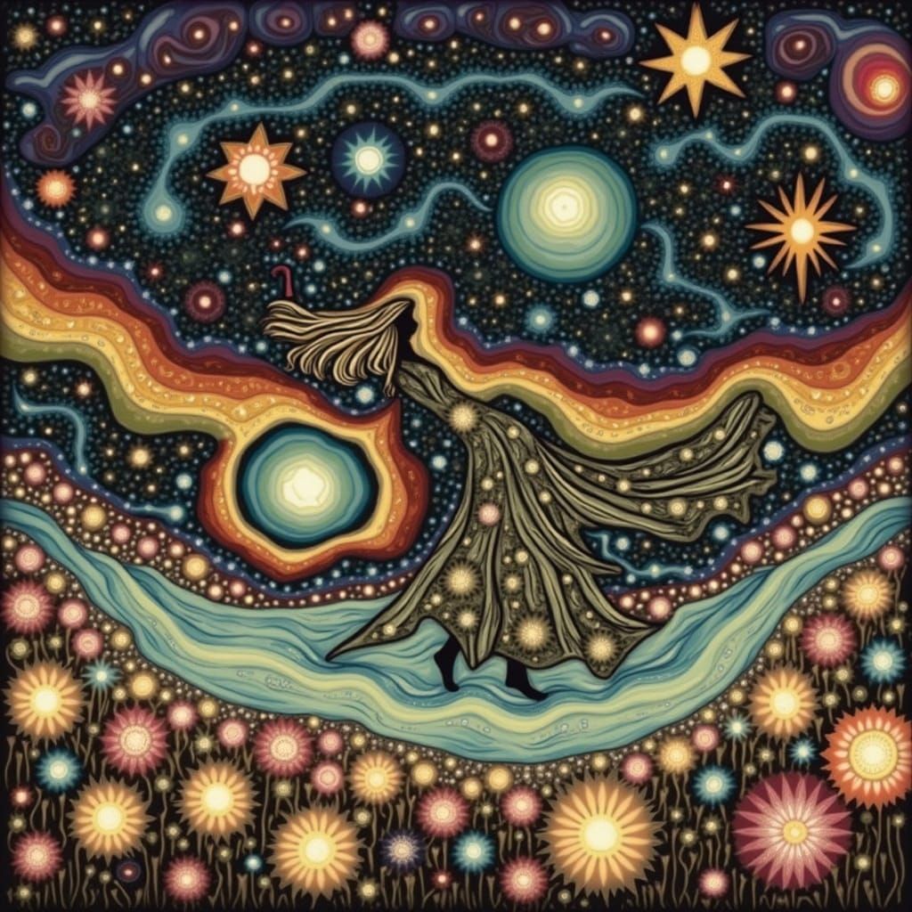 Galactic Goddess in a Celestial Gown