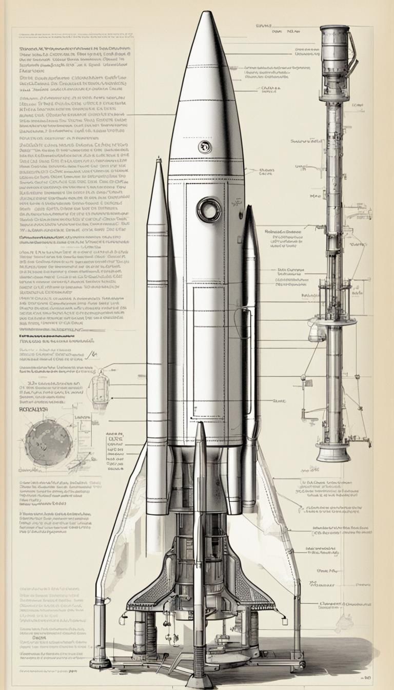 Technical Schematic Diagram of a Rocket