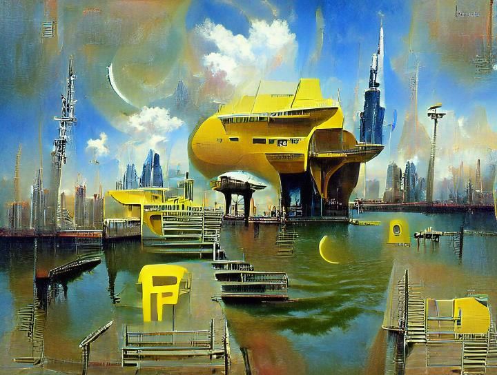 Retro Space Dock in Yellow City