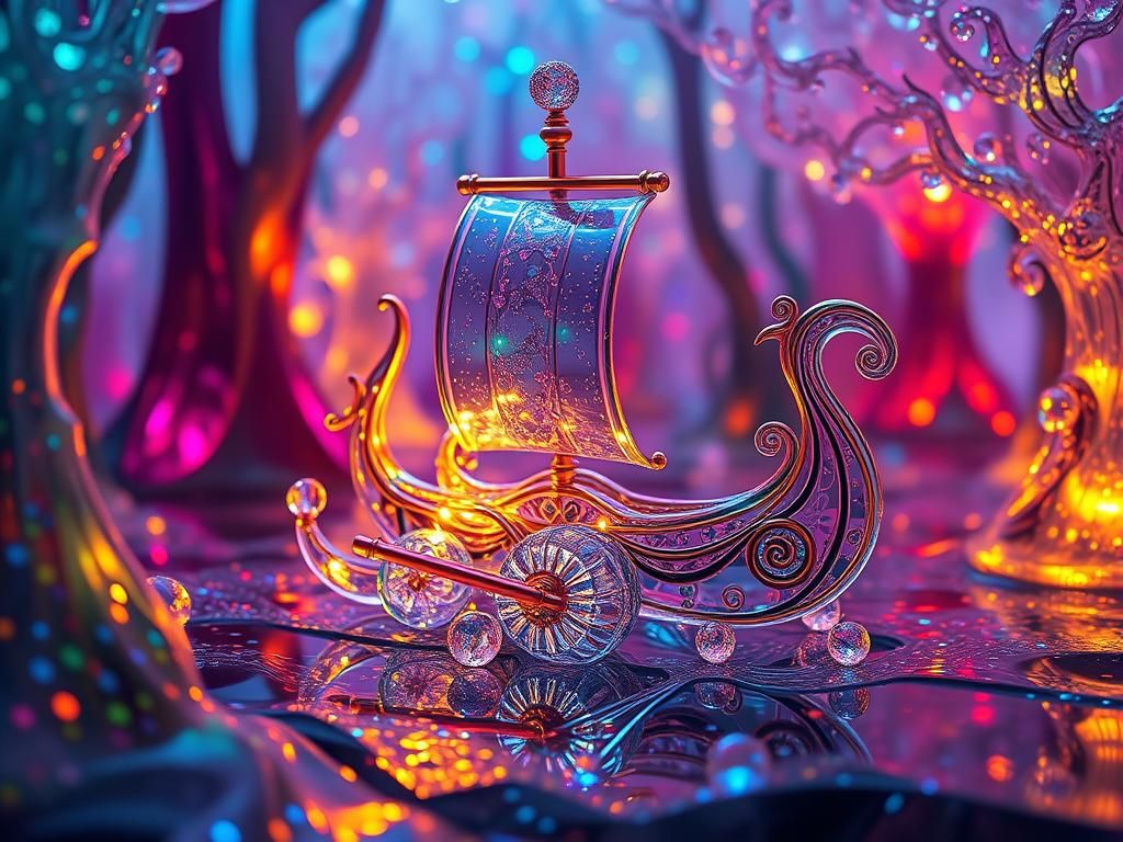 Glass Dream Boat in Ethereal Dreamscape