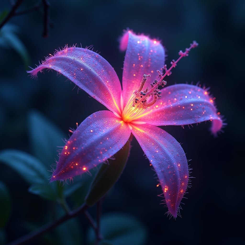 Ethereal Cyberpunk Aconite Bloom