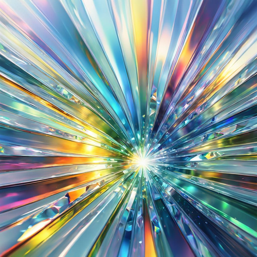 Prismatic Light Refraction in Vibrant Oil Painting Style