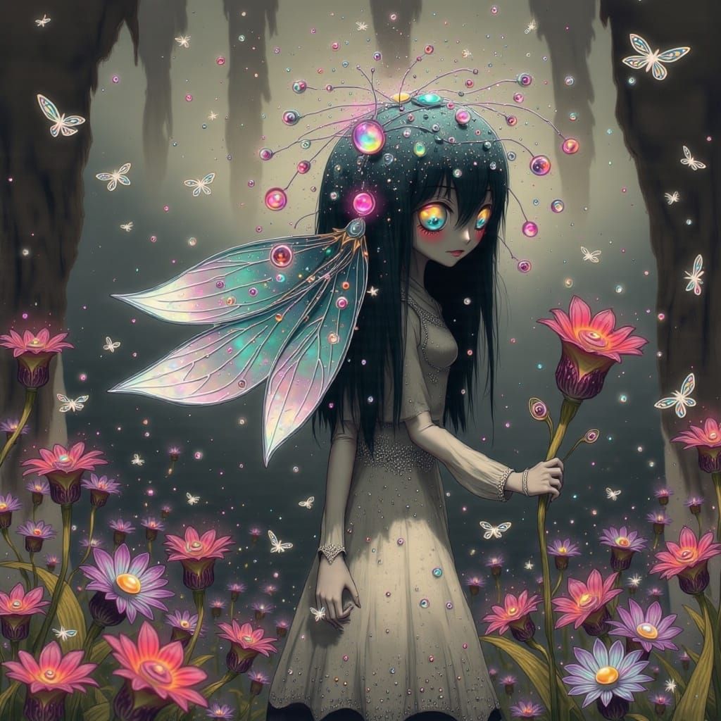 Whimsical Fae Creatures in a Dreamlike Forest Glade