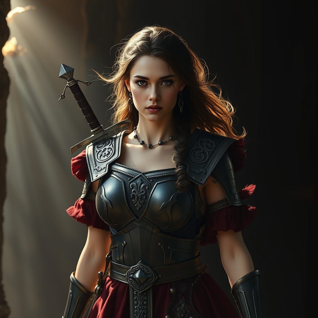 Radiant Warrior Queen in Cinematic Lighting