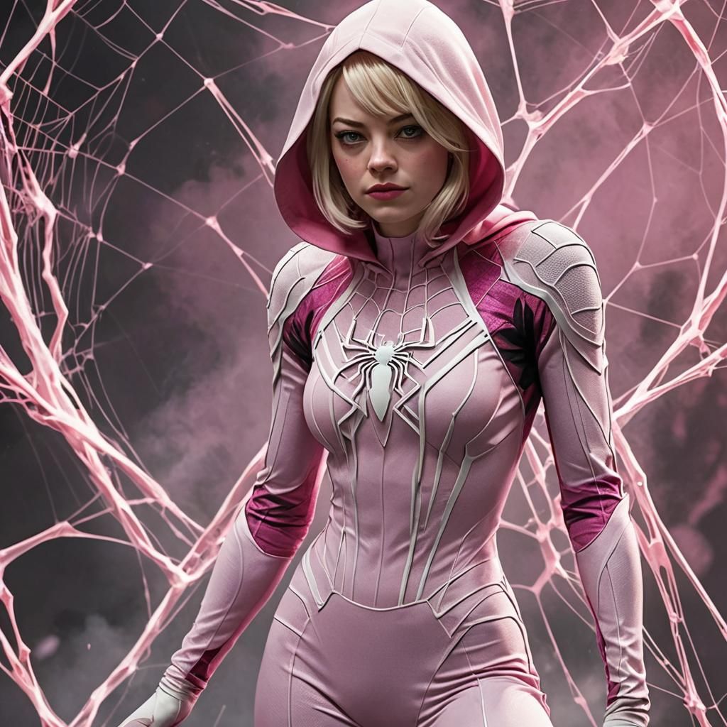 Gwen Stacy as Ghost Spider: Detailed Digital Art