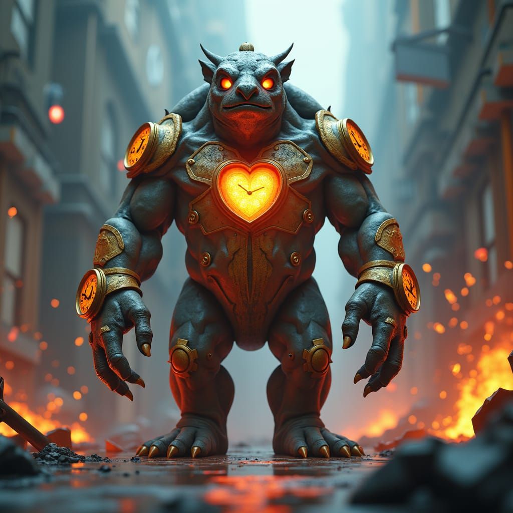 Mystical Clockwork Robot in Post-Apocalyptic Setting