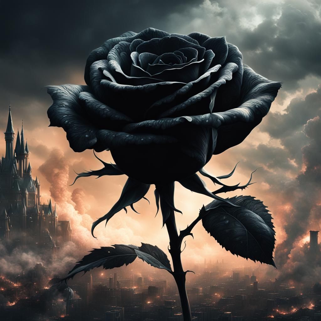 Smoking Black Rose: Epic Cinematic Digital Art