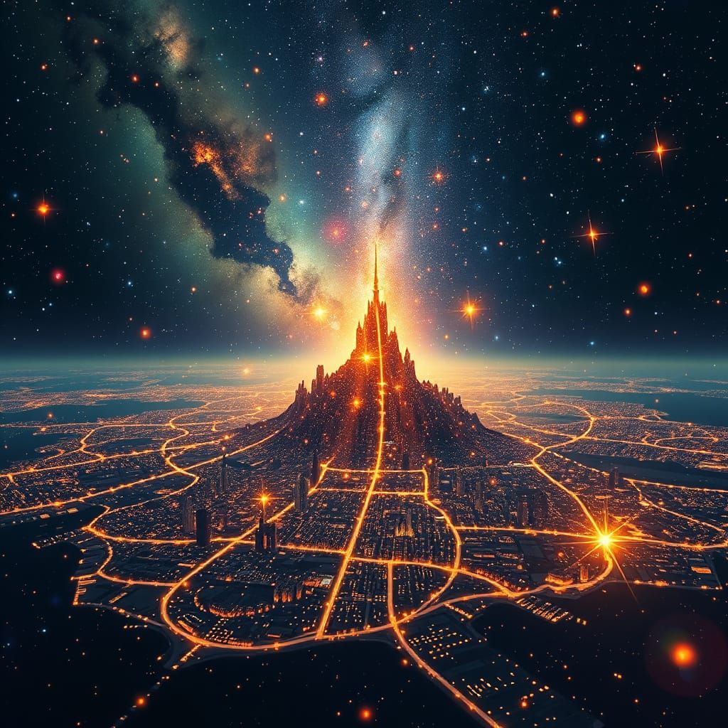 Celestial City Forming in Cosmos as New Shapes Emerge