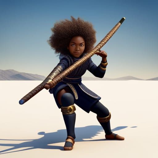 Beautiful Black Female Samurai Warrior in 8k