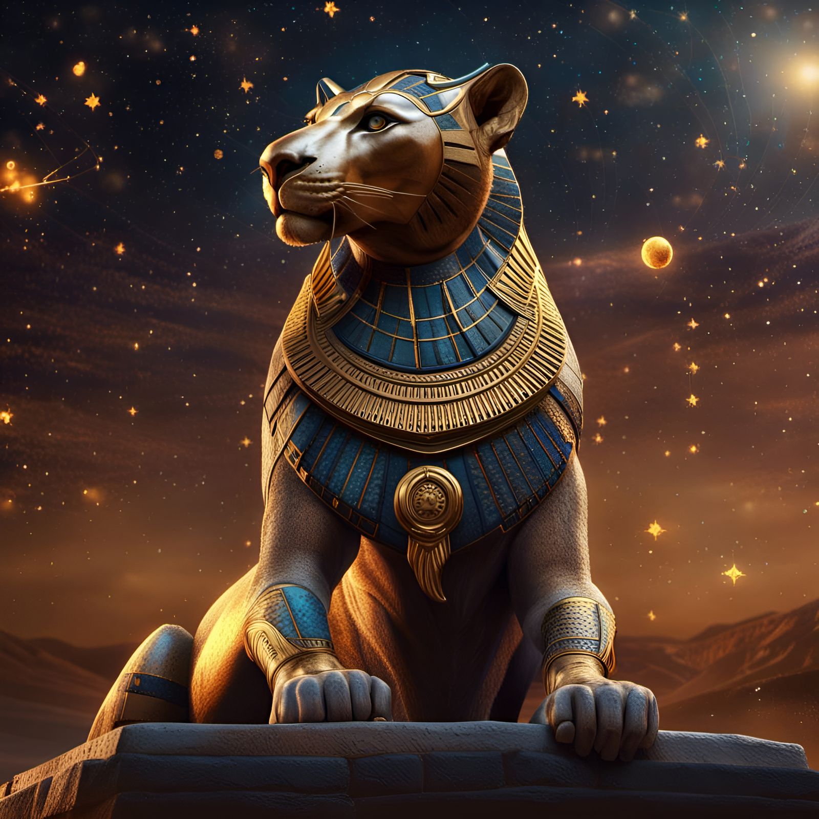 Lioness Goddess Sekhmet Before Leo Constellation